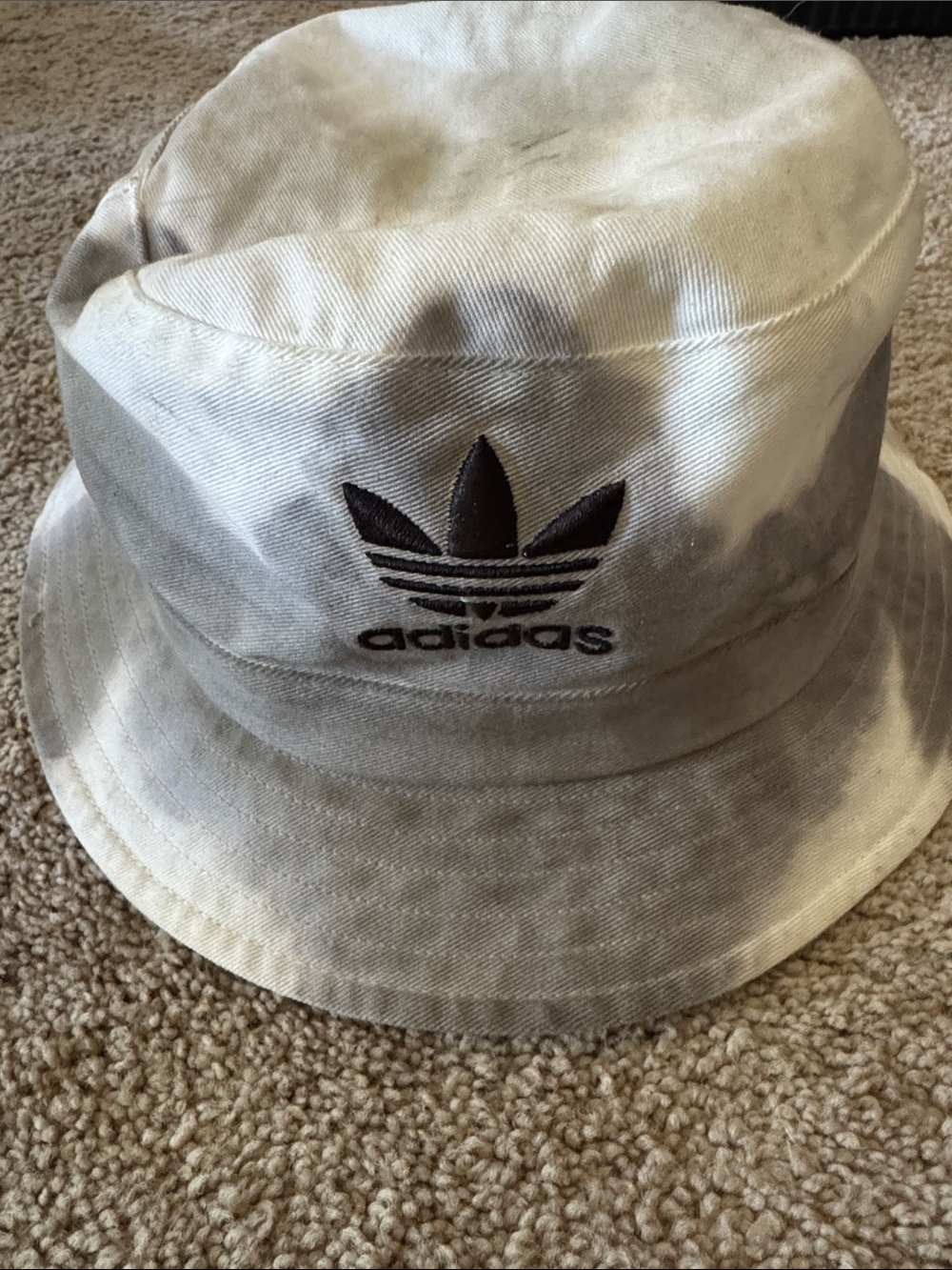 adidas Tie-Dye Trefoil Bucket Hat - Gray & Cream